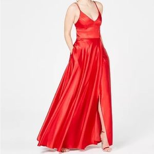 NWT red Sequin Hearts prom dress with pockets!